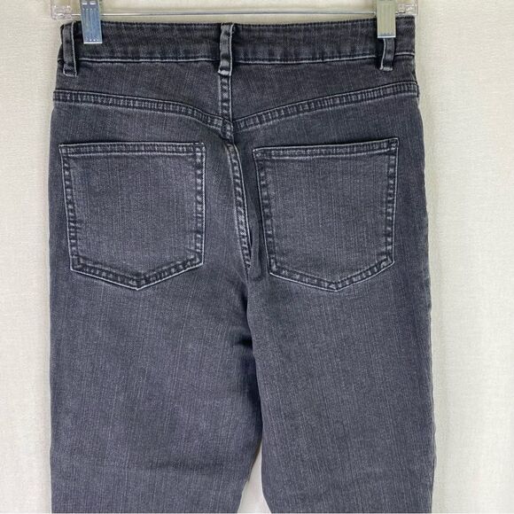 ASOS Denim Faded Black Distressed High Rise Boyfriend Jeans Stretch 28/32 - Picture 7 of 10